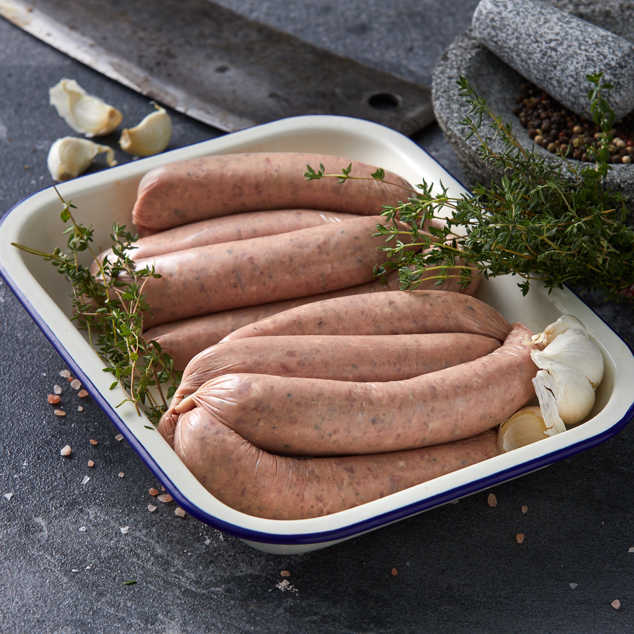Beef herb & garlic sausages $14.99kg (Gluten free)